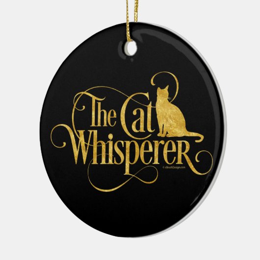 De kat Whisperer Keramisch Ornament (Links)