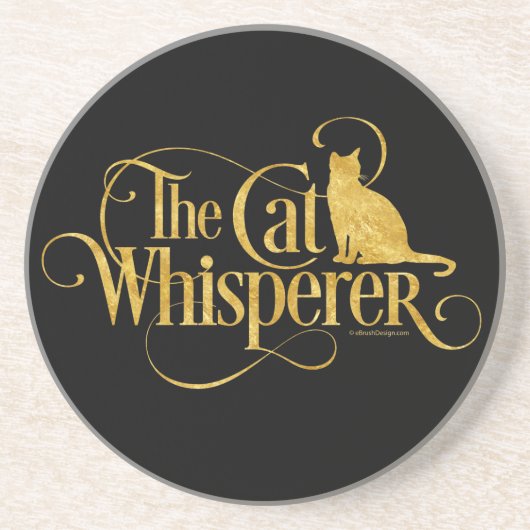 De kat Whisperer Zandsteen Onderzetter (Voorkant)