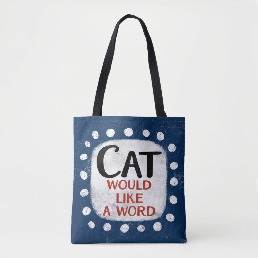 De kat wil graag een woord Canvas tas (Voorkant)