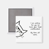 De kat zal je eten stelen - grappige kattenmagneet magneet (Voorkant / Achterkant)