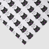 De kat zegt 'Meow'.  Cute French Kitten Cartoon Tissuepapier (Detail)