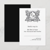 De 'Kate' Monogram Huwelijksreactie RSVP Kaartje (Voorkant / Achterkant)