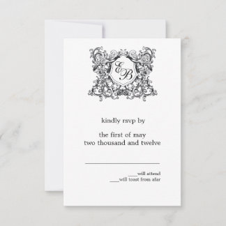 De 'Kate' Monogram Huwelijksreactie RSVP Kaartje