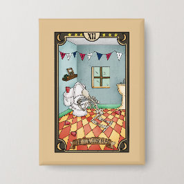 De katerige man | Grappige Tarotkaartknop Button