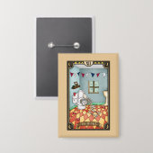 De katerige man | Grappige Tarotkaartknop Button (Voorkant / Achterkant)