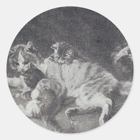 De katfamilie ronde sticker (Voorkant)