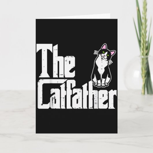 De Katfather Grappige Kitten Kat Vader Vacht Papa Kaart (Voorkant)