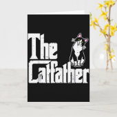 De Katfather Grappige Kitten Kat Vader Vacht Papa Kaart (Gele Bloem)