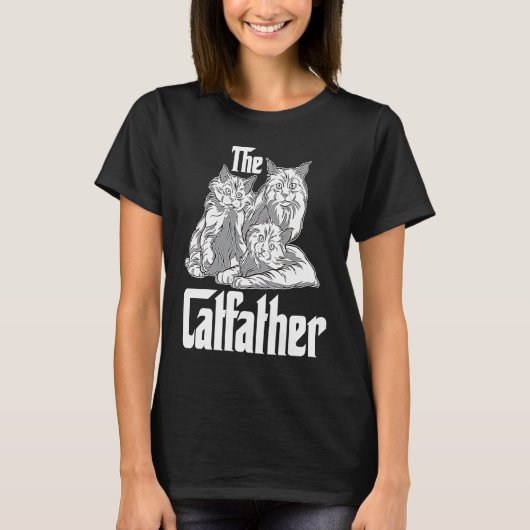 De Katfather Mafia Kat Grafisch T-shirt (Voorkant)