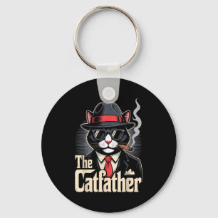 De Katfather Smoking Kat Vader Gelukkige Vaderdag Sleutelhanger