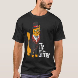 De Katfather Vaderdag Grappige Kat Kitten Papa Hu T-shirt