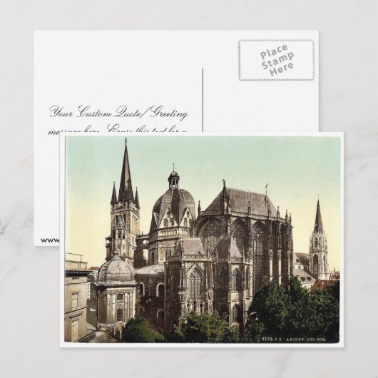 De kathedraal, Aken, de Rijn, Duitsland Briefkaart (Voorkant / Achterkant)