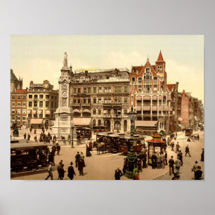 De kathedraal, Amsterdam, Nederland, Vintage Poster