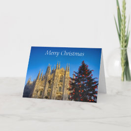 De kathedraal bij Kerstmis Feestdagen Kaart