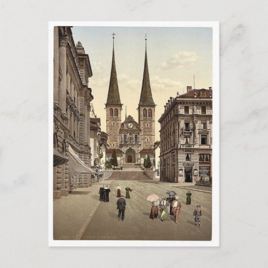 De kathedraal, Luzerne, foto van Zwitserland Briefkaart (Voorkant)