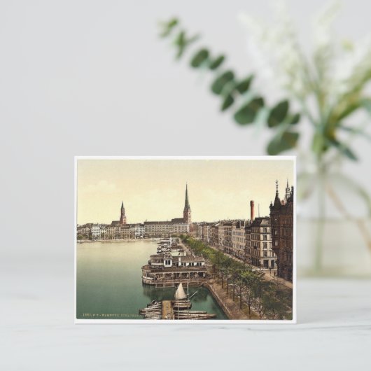 De kathedraal van Alster, Junfernsteig, Hamburg, G Briefkaart (Staand voorkant)