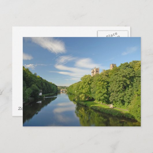 De kathedraal van Durham van de Draag rivier Briefkaart (Voorkant / Achterkant)