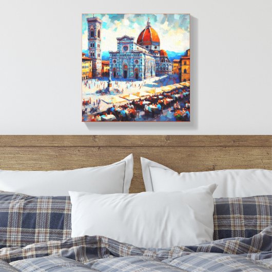 De kathedraal van Florence, Canvas Afdruk (Insitu (Slaapkamer))