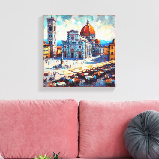 De kathedraal van Florence, Canvas Afdruk (Insitu (Woonkamer))