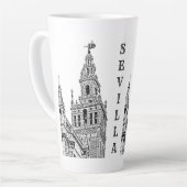 De kathedraal van Giralda Sevilla. Andalusië, Span Latte Mok (Linkerhoek)