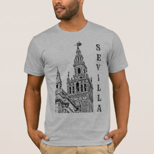 De kathedraal van Giralda Sevilla. Andalusië, Span T-shirt