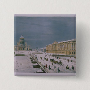 De kathedraal van Isaac en het senaatsplein Vierkante Button 5,1 Cm
