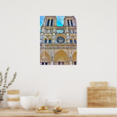De Kathedraal van Notre Dame fotoillustratie. Poster (Keuken)
