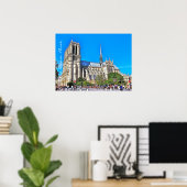 De Kathedraal van Notre Dame fotoillustratie. Poster (Thuiskantoor)