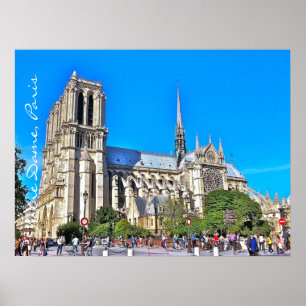 De Kathedraal van Notre Dame fotoillustratie. Poster