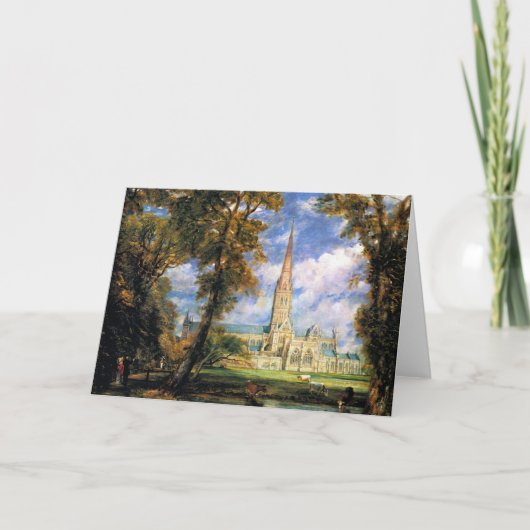 De Kathedraal van Salisbury van de Gronden van de Kaart (Voorkant)