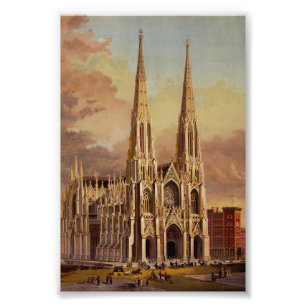 De kathedraal van Sint-Patrick in Midtown Manhatta Foto Afdruk