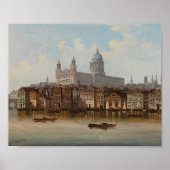 De kathedraal van St. Paul | Johann Wilhelm Jankow Poster (Voorkant)