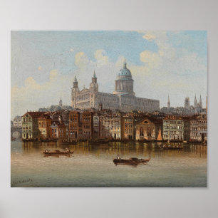 De kathedraal van St. Paul   Johann Wilhelm Jankow Poster