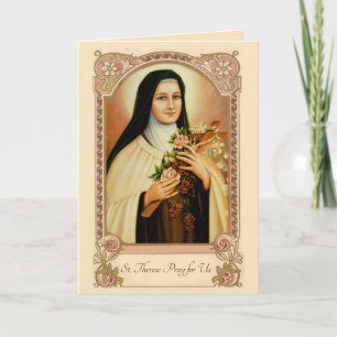 De katholieke heilige Theresia, de kleine bloem va Kaart