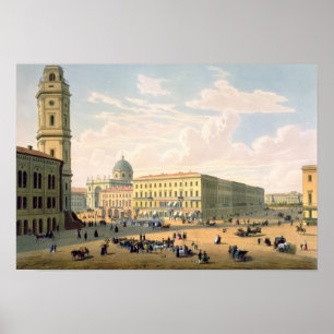 De katholieke kerk en Mikhailovskaya Street Poster