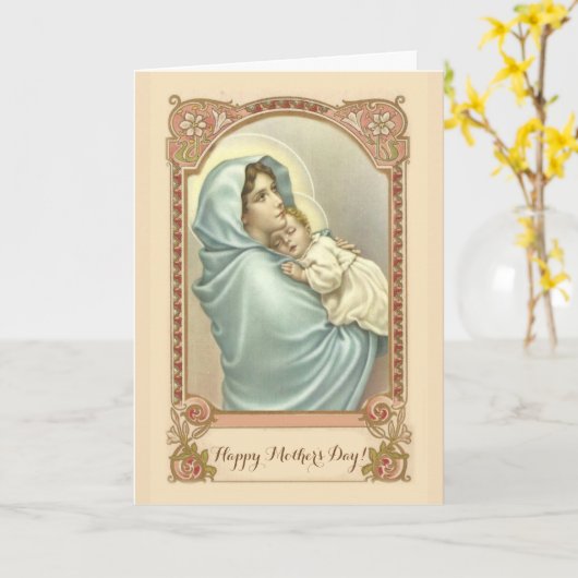 De katholieke Moeder Mary van de Moederdag Kaart (Gele Bloem)