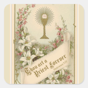 De katholieke priester Ordination Eucharistisch Re Vierkante Sticker