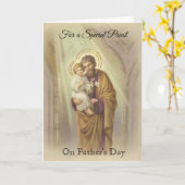 De katholieke priester Sint-Jozef Jezus Vaderdag Kaart (Gele Bloem)
