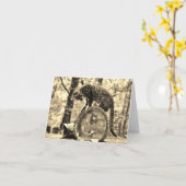 De Katjes die van de redding op een Groet van Kaart (Gele Bloem)