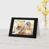 De katjes van de terug naar-school in de kaart van (Gele Bloem)