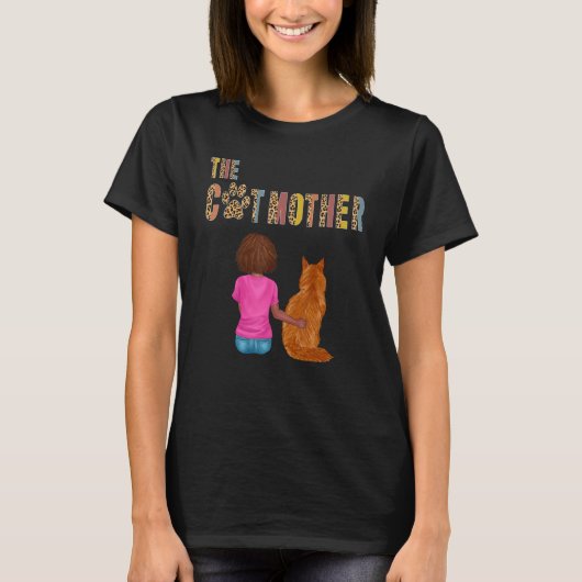 De Katmoeder Maine Coon Kat Moeder Kat Mama T-shirt (Voorkant)
