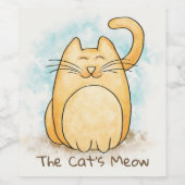 De kat's Meow Wijn Etiket (Enkel label)