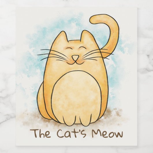 De kat's Meow Wijn Etiket (Enkel label)