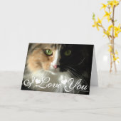 De Kat's Ogen Foto Afbeelding Ik Hou Van Jou Kaart (Gele Bloem)