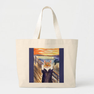 De kattebak in het scherm grote tote bag