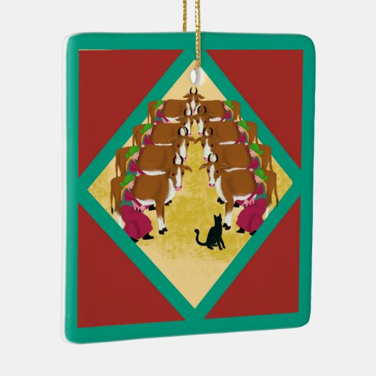 De Katten 12 Dagen van Kerstdag 8 Douane Keramisch Ornament (Rechts)