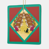 De Katten 12 Dagen van Kerstdag 8 Douane Keramisch Ornament (Links)