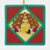 De Katten 12 Dagen van Kerstdag 8 Douane Keramisch Ornament (Voorkant)