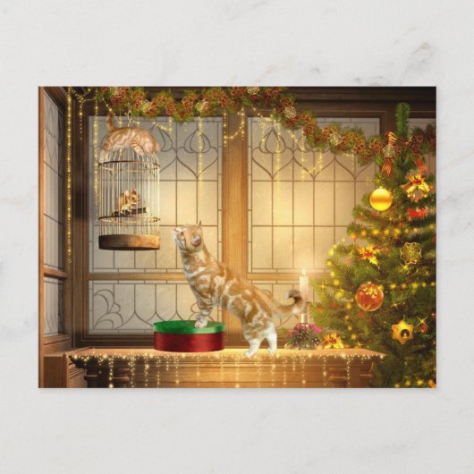 De katten en de muis van Kerstmis Feestdagenkaart (Voorkant)