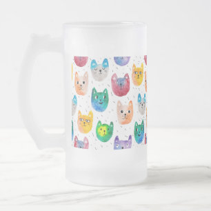 De katten en de vrienden van de waterverf matglas bierpul